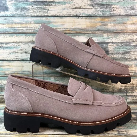 White Mountain Loafer Womens Size 8W Taupe Suede Dress Shoes Work Formal Comfort - Picture 1 of 11